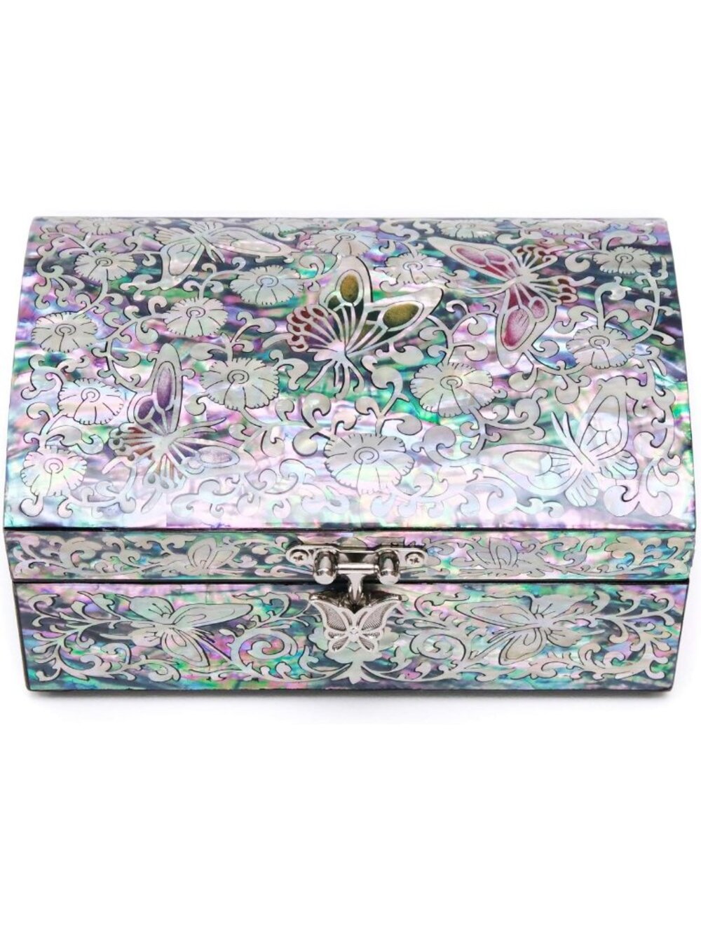 Charming Pink Floral Butterfly Jewelry Trinket Box for Elegant Storage